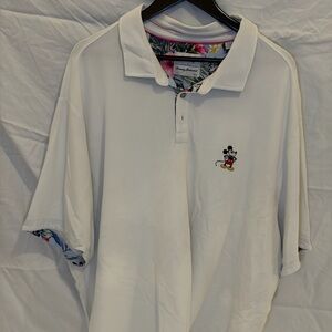 Tommy Bahama White Polo with Mickey Mouse Embroidery